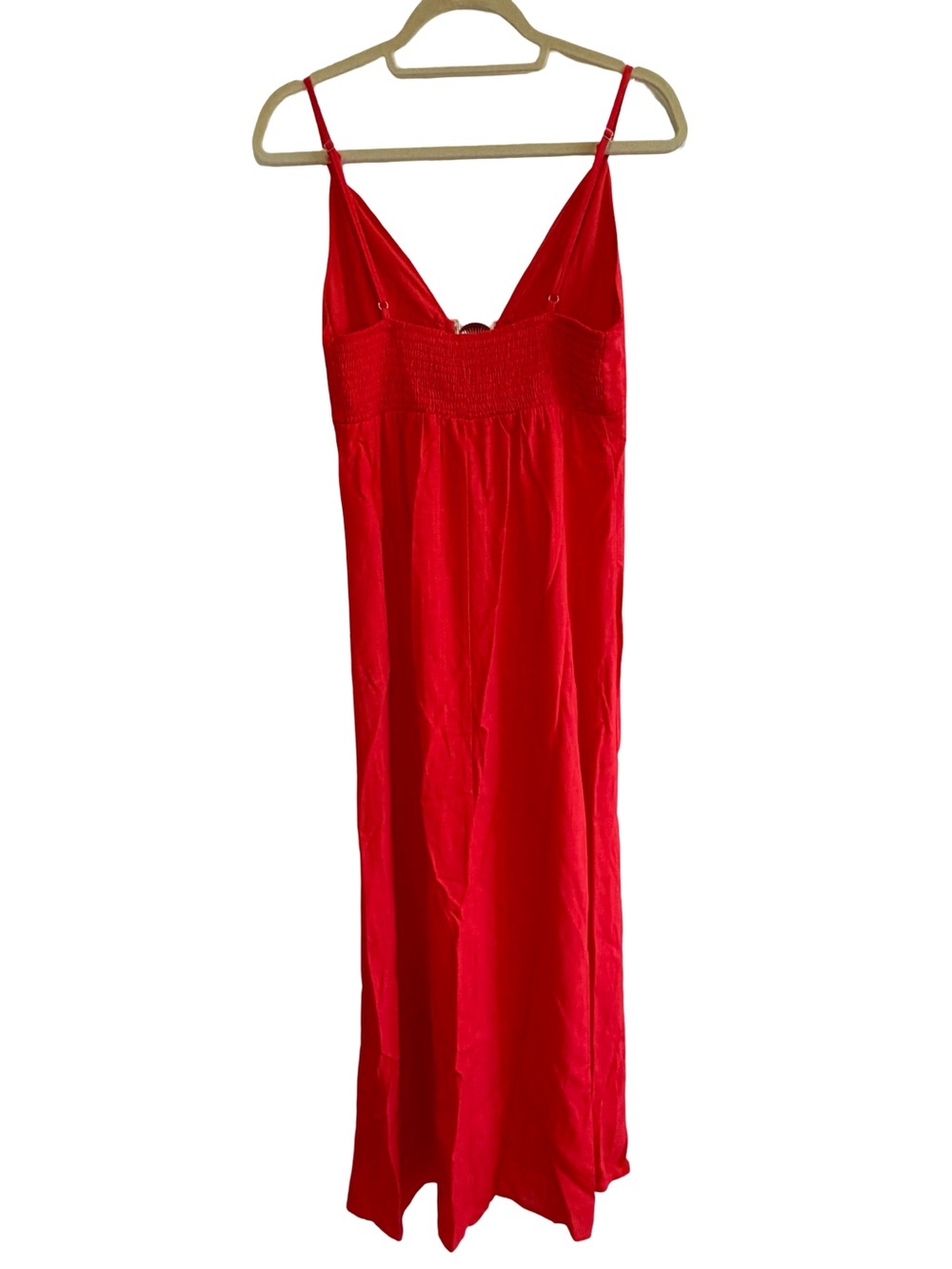 Paper Heart Anthropologie Linen Blend Shell Hardware Detail Maxi Dress Red M NWT - Picture 4 of 9